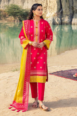 3 Piece Unstitched Gold Printed Lawn Suit CL-52120-B