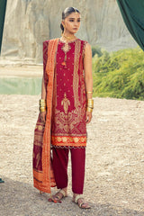 3 Piece Unstitched Gold Printed Lawn Suit CL-52124-A