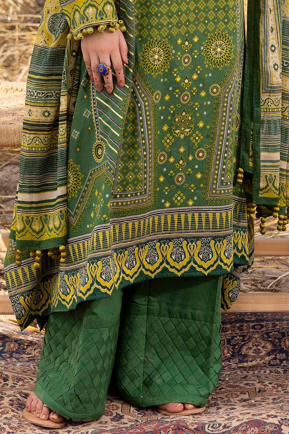 3 Piece Unstitched Gold Printed Lawn Suit CL-52635