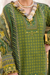 3 Piece Unstitched Gold Printed Lawn Suit CL-52635