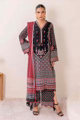 3 Piece Unstitched Embroidered Gold Printed Lawn Suit CL-52636