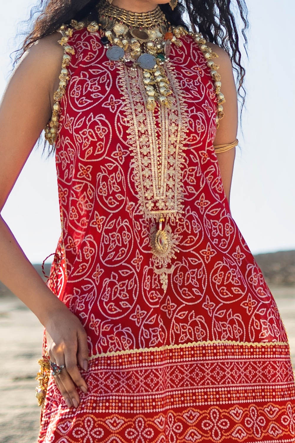 2 Piece Unstitched Embroidered Gold Printed Lawn suit TL-52031