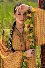 3 Piece Unstitched Gold Printed Lawn Suit CL-52624