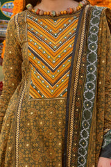 3 Piece Unstitched Gold Printed Lawn Suit CL-52631