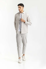 Grey Non-Denim Overshirt 224-117-008