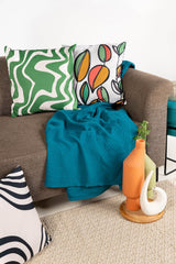 Green Waves Digital Printed Cushion Cover