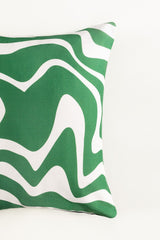 Green Waves Digital Printed Cushion Cover