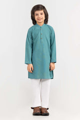 Green Basic Kids Kurta KR-KPLN22-005