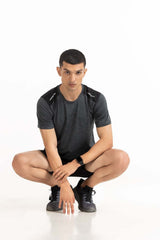 Green Black Textured Tee AW-TS23-012