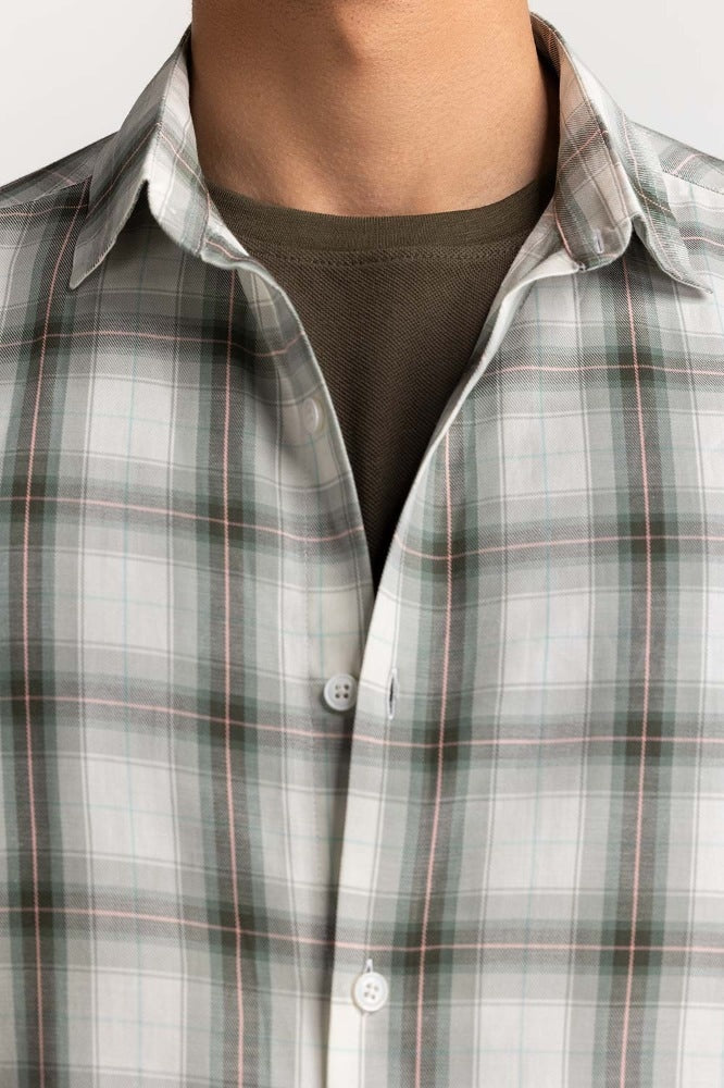 Green Checkered Casual Shirt MN-CS-SS24-035