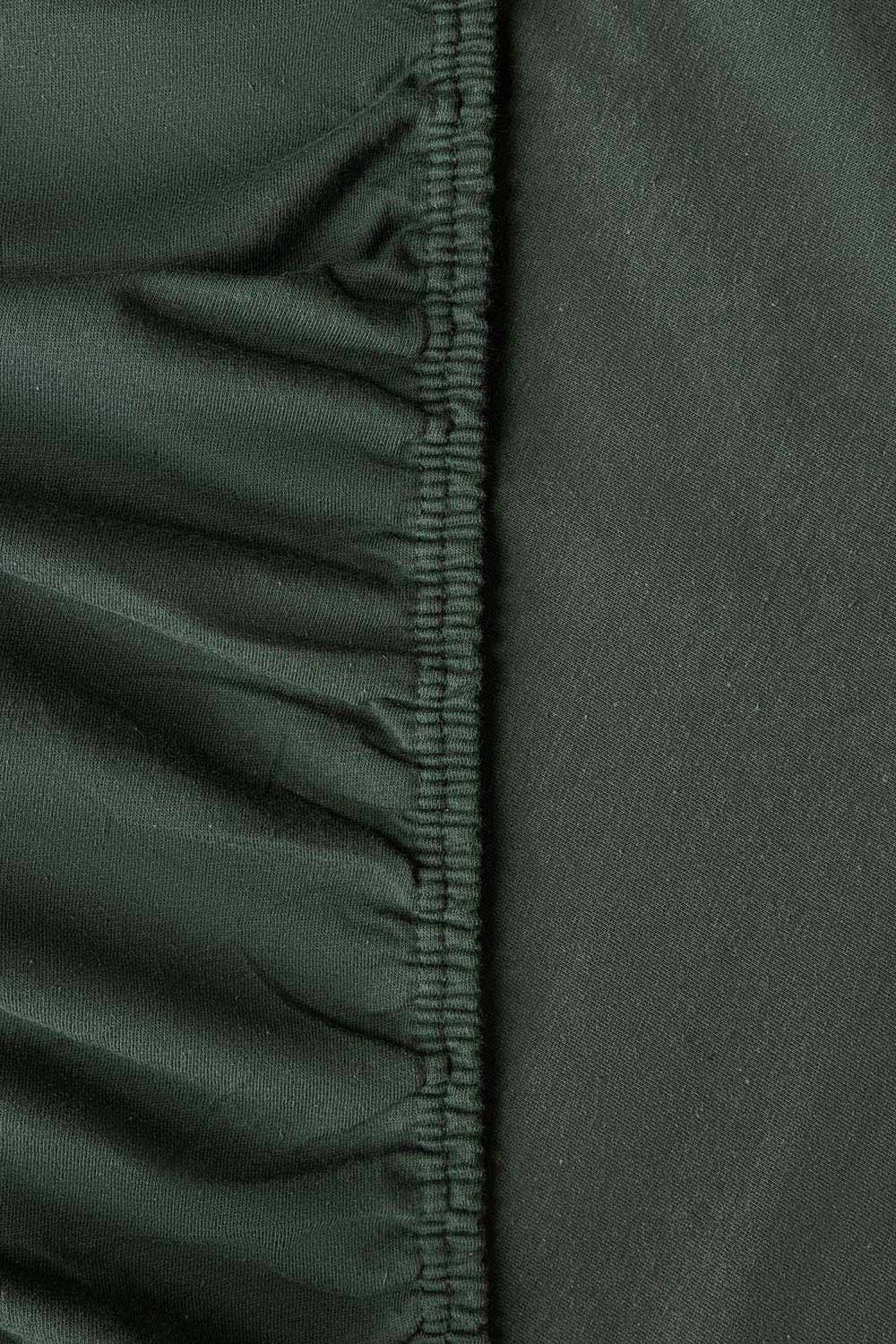Green Forest Water Repellent Jersey Fitted Sheet