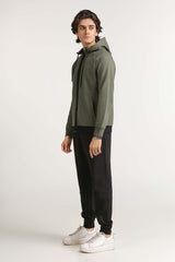 Green Hooded Zipper MN-HDZ-WS23-018
