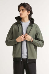 Green Hooded Zipper MN-HDZ-WS23-018