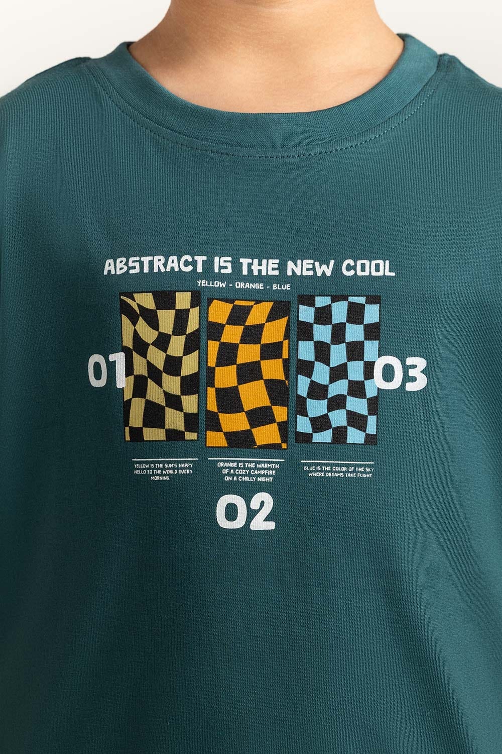 Green Junior Boy Knit Printed Tee JB-TS-SS24-025