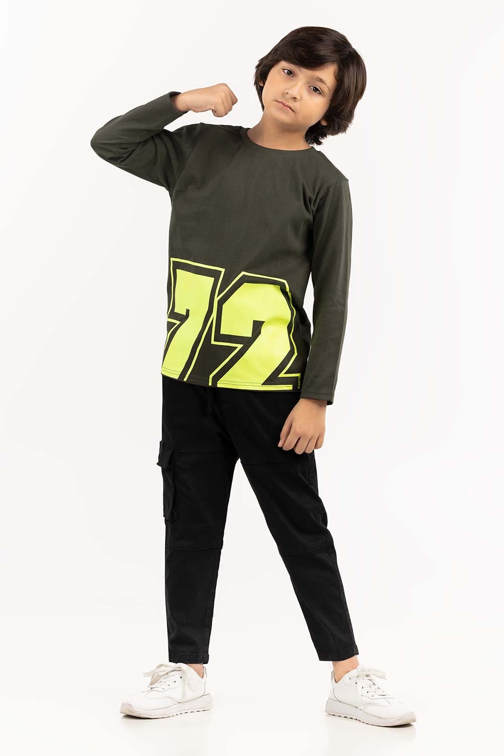 Junior Boy Green T-Shirt 224-313-015
