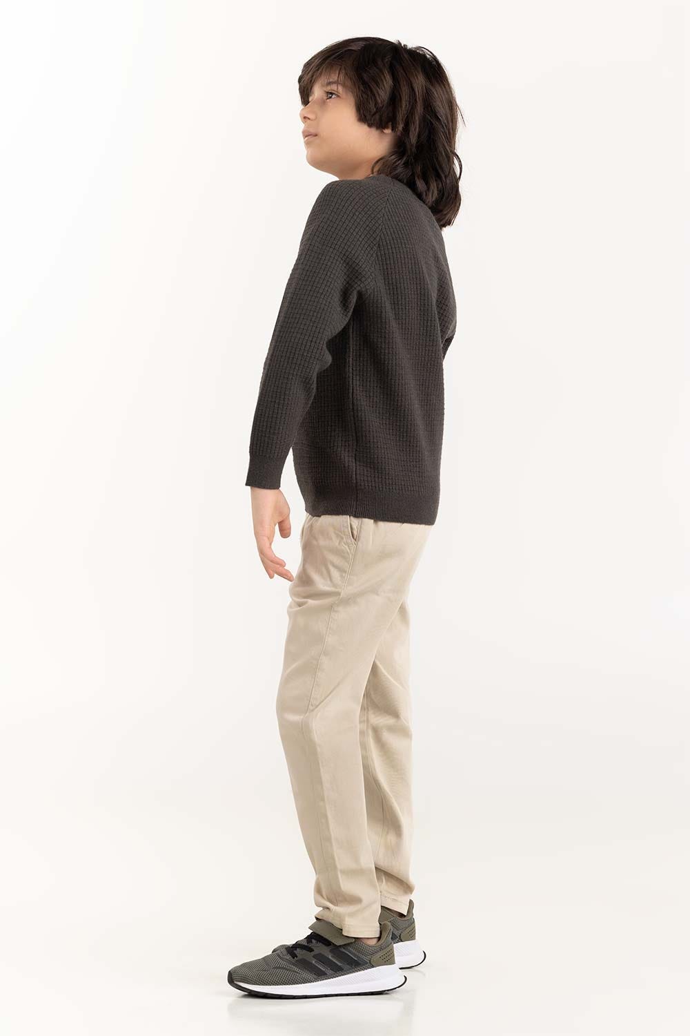 Junior Boy Green Knit Sweater 224-311-010