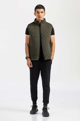 Green Mock Neck Vest Jacket JKT-MNV-D26-03