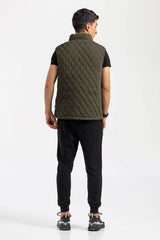 Green Mock Neck Vest Jacket JKT-MNV-D26-03