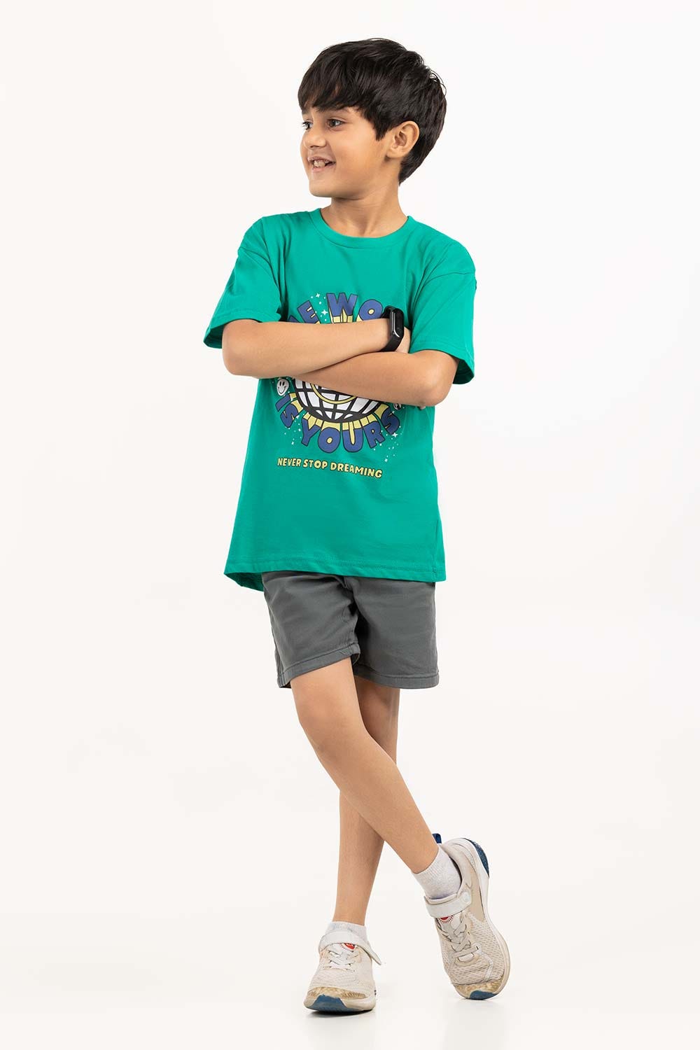 Toddler Boy Green Printed Knit Top TBKT-2210020