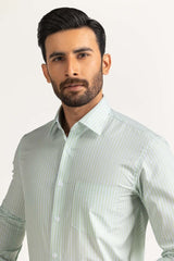 Green White Stripe Formal Shirt MN-FS-YD24-027