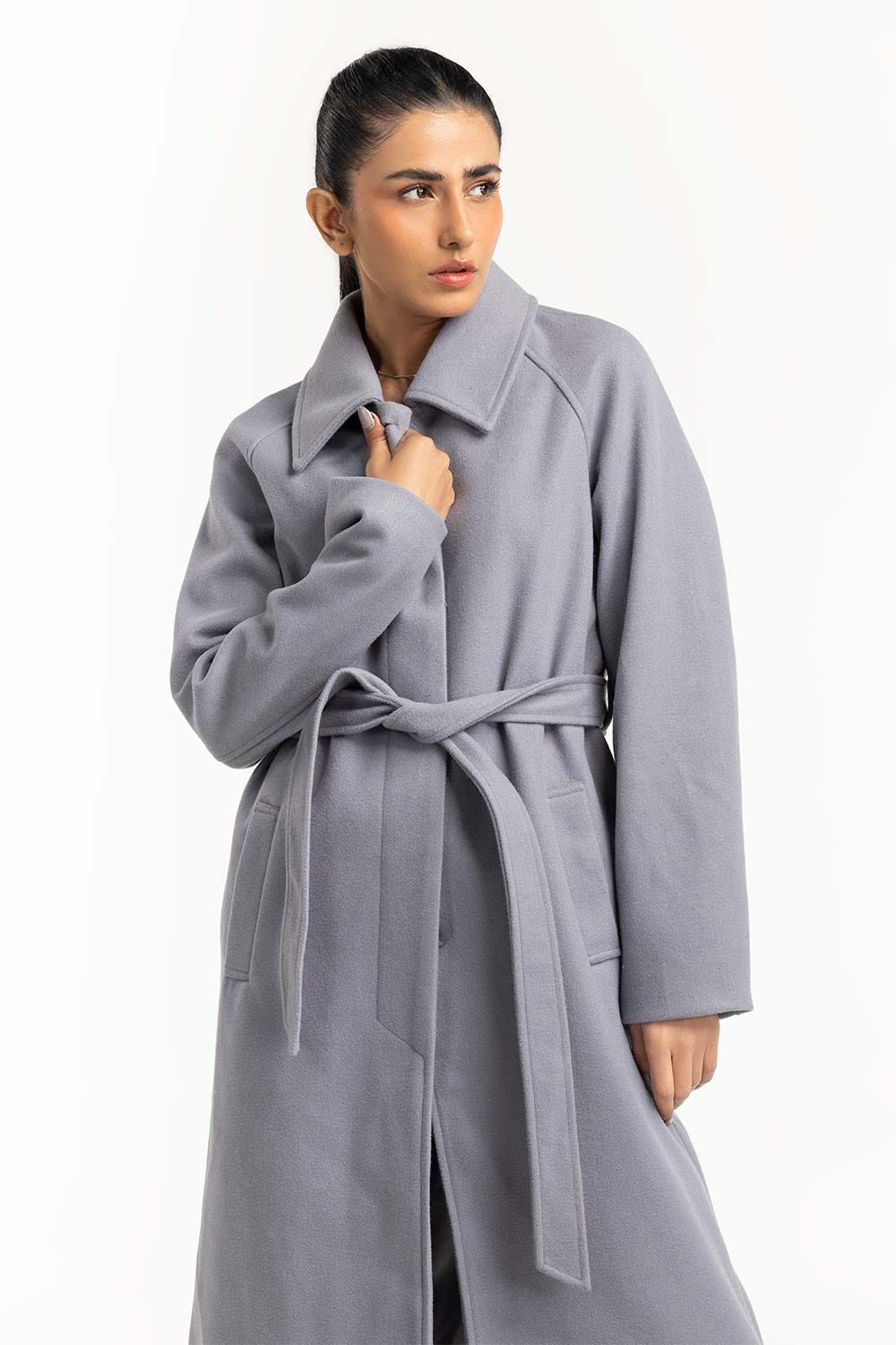 Ash Grey Long Coat 224-210-023