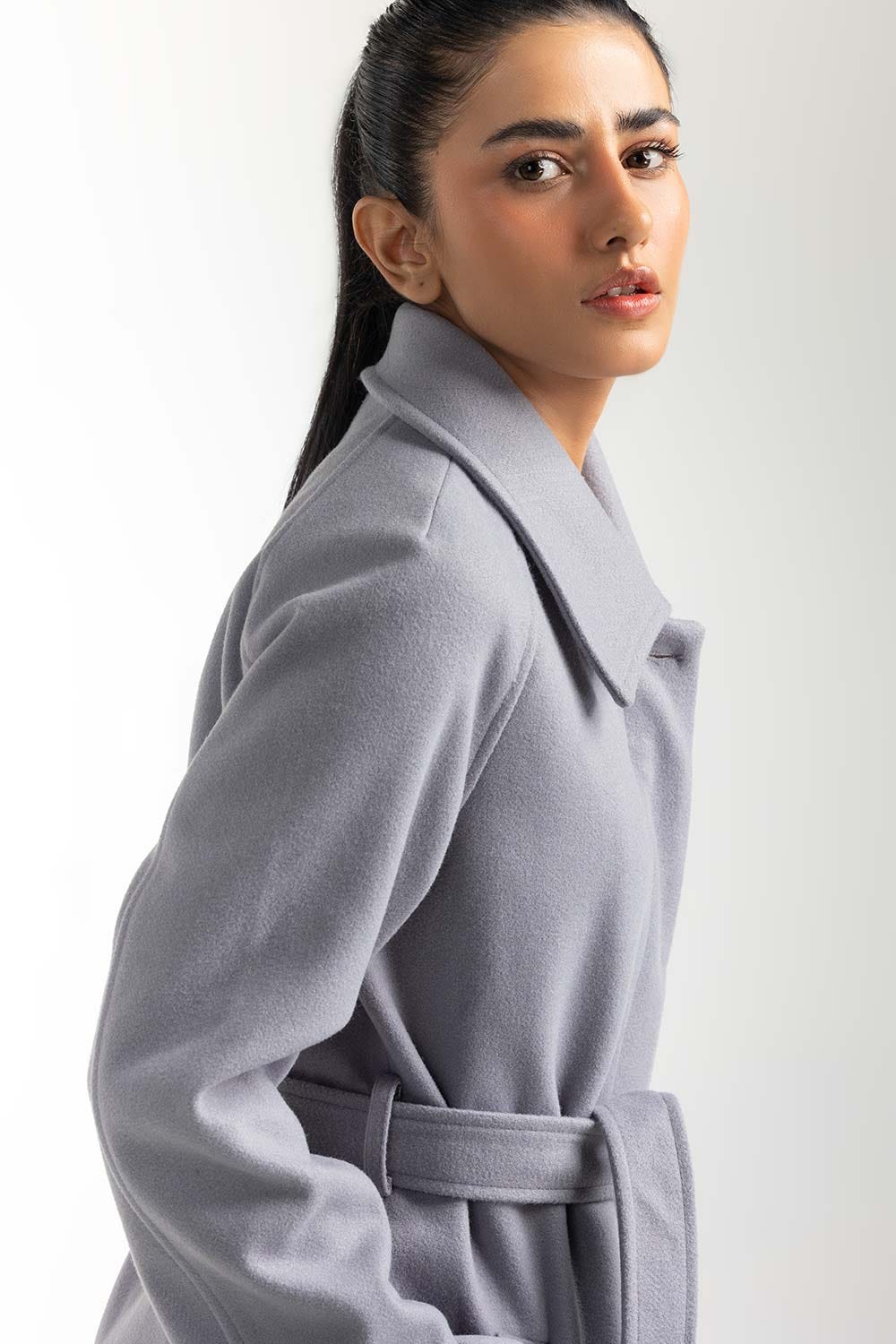 Ash Grey Long Coat 224-210-023