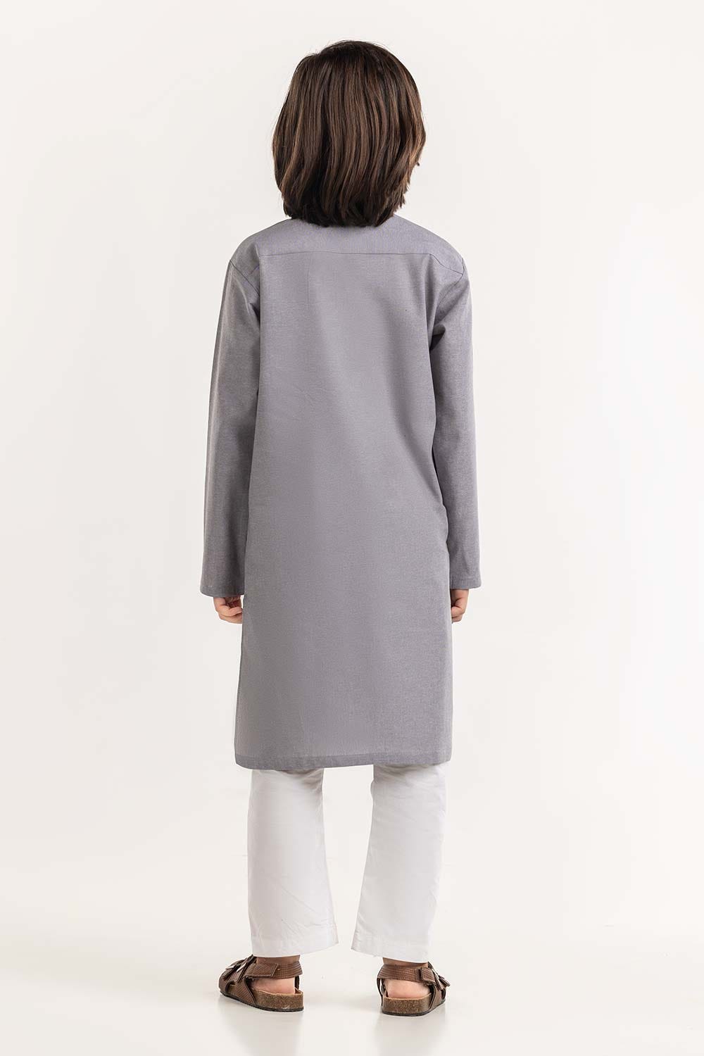 Grey Basic Kurta KR-KPLN22-070