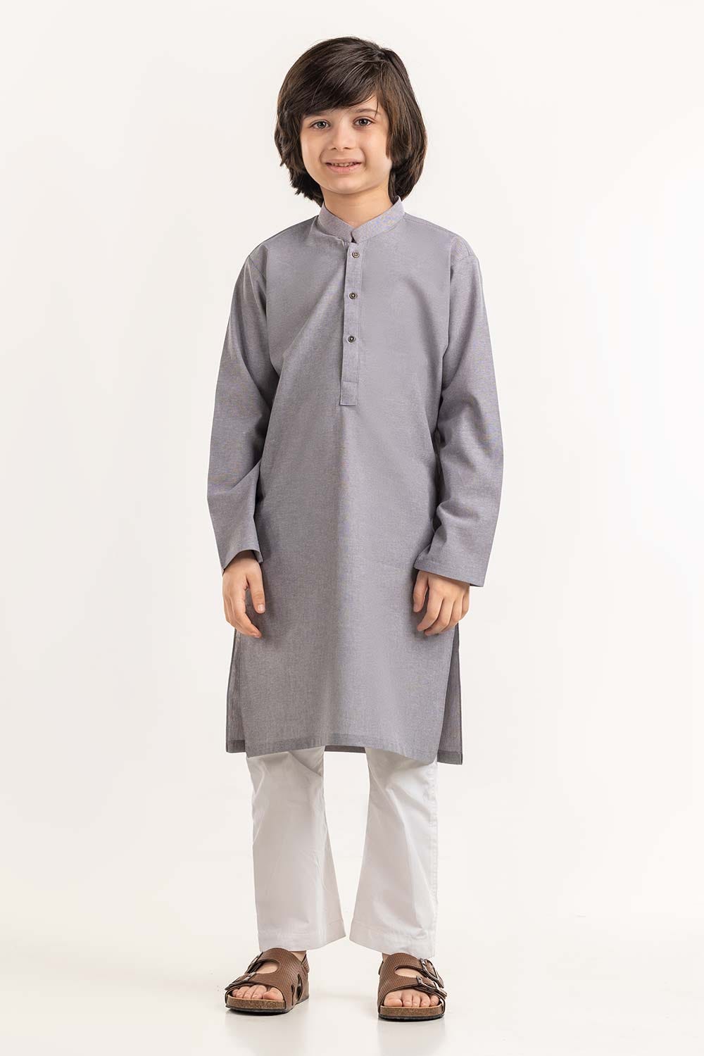 Grey Basic Kurta KR-KPLN22-070