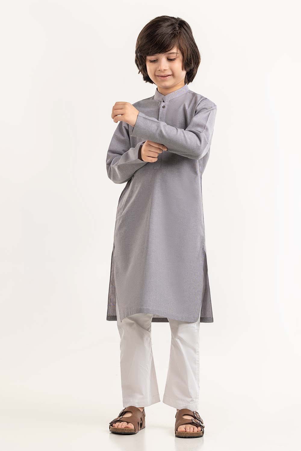 Grey Basic Kurta KR-KPLN22-070