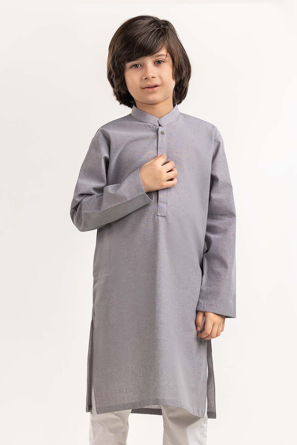 Grey Basic Kurta KR-KPLN22-070