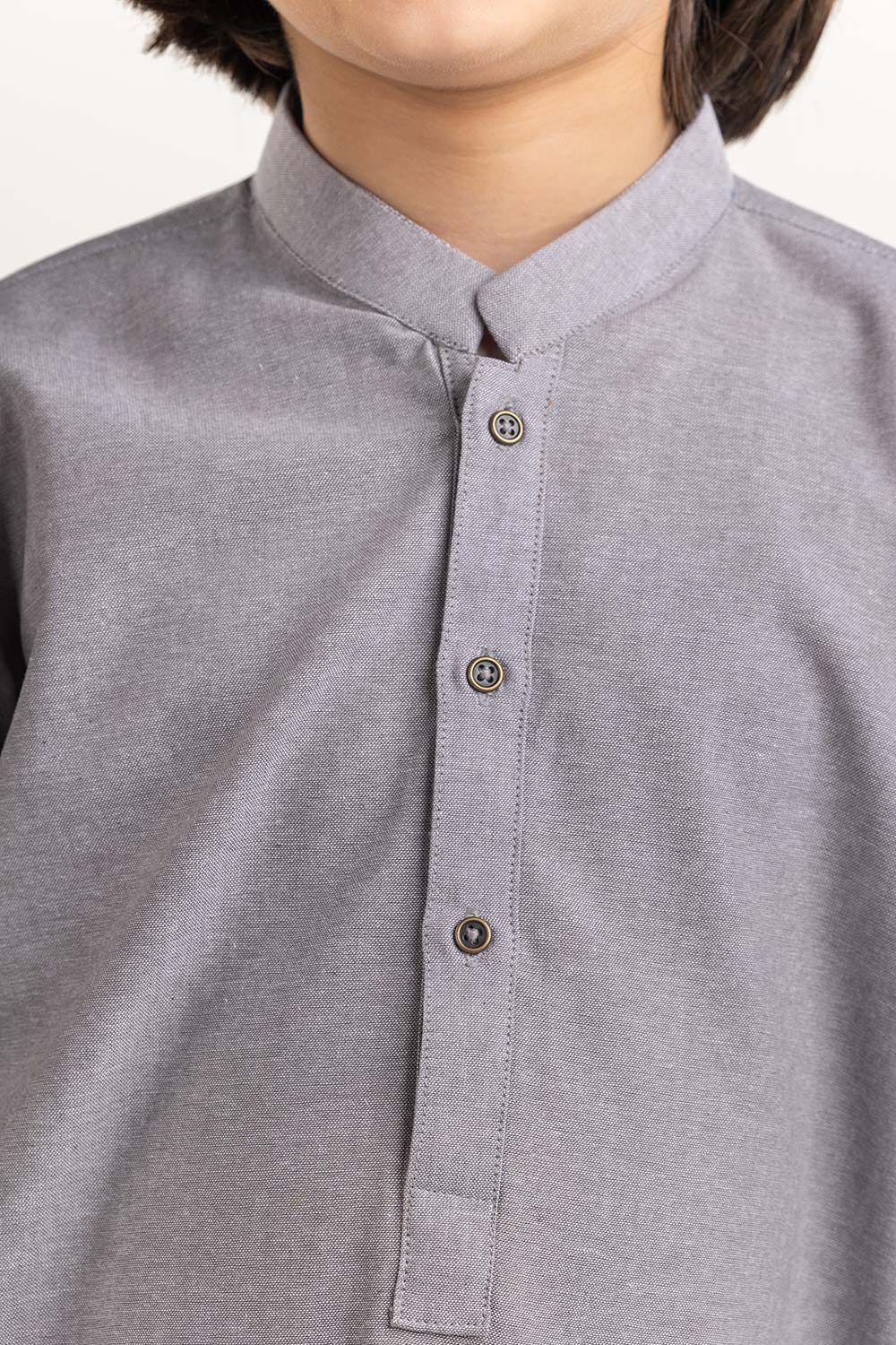 Grey Basic Kurta KR-KPLN22-070