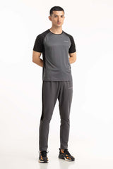 Grey Black Textured Tee AW-TS23-015