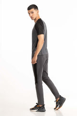 Grey Black Textured Tee AW-TS23-015