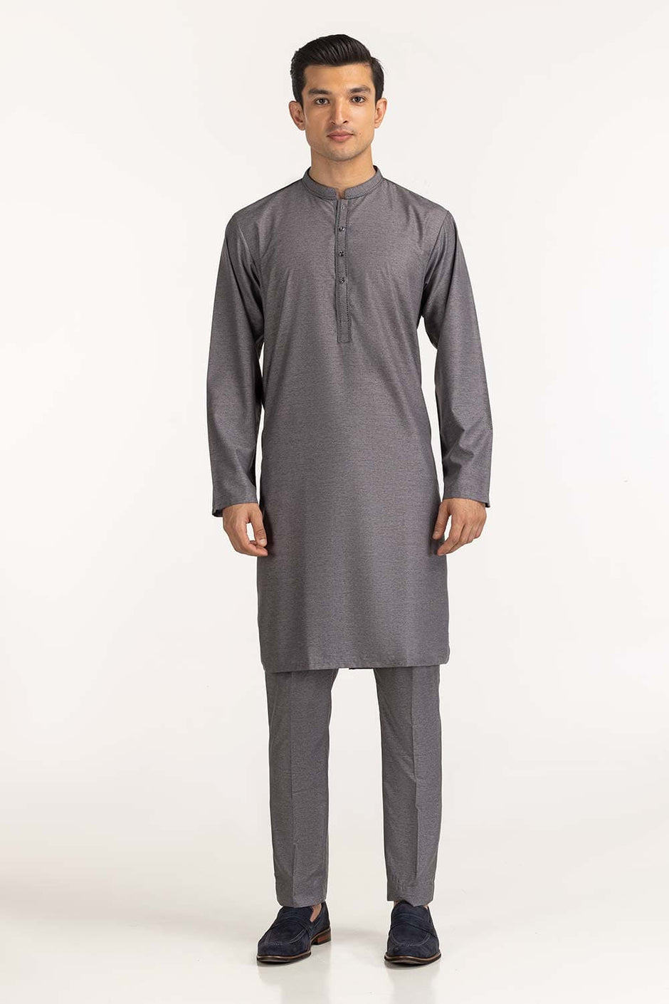 Grey Embroidered Kurta