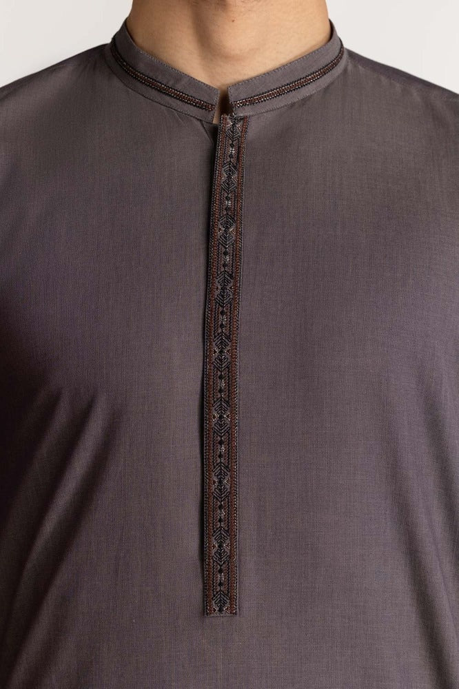 Grey Embroidered Suit SK-E24-016
