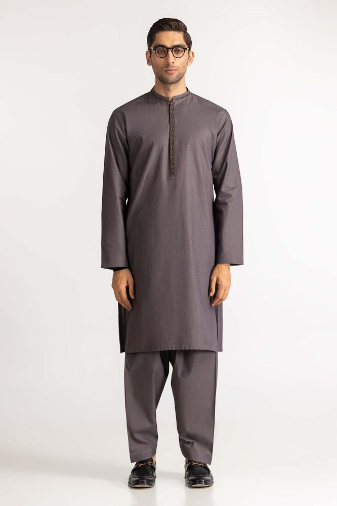 Grey Embroidered Suit SK-E24-016
