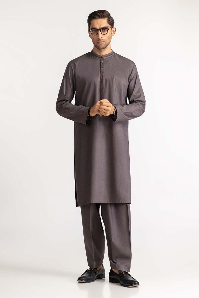 Grey Embroidered Suit SK-E24-016