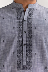 Grey Embroidered Suit SK-E24-034
