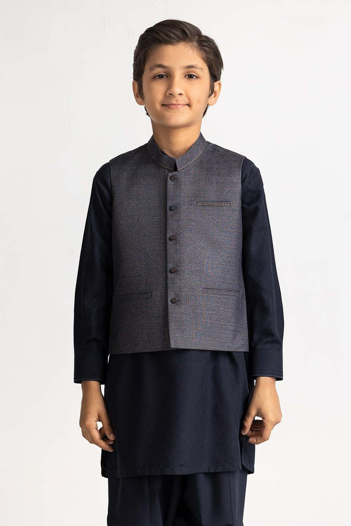 Gul Ahmed Grey Styling Waist Coat KWC-PD24-004, view 1