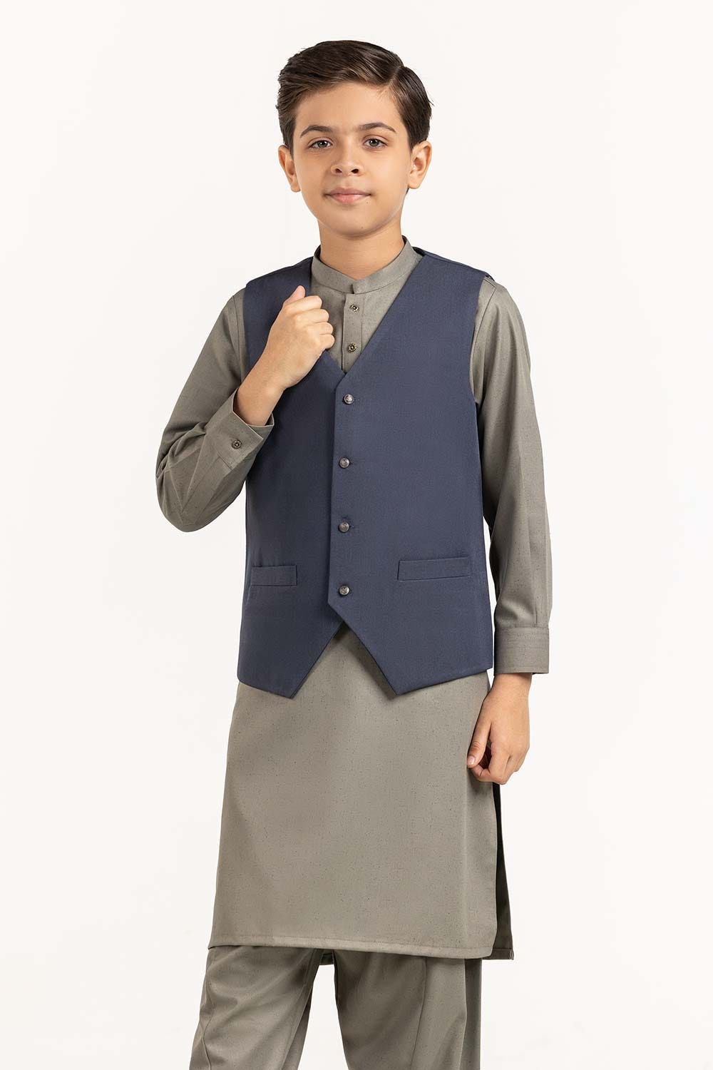 Grey Stylized Waist Coat KWC-PD23-002