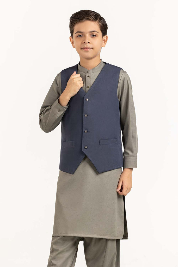 Gul Ahmed Grey Stylized Waist Coat KWC-PD23-002, view 1