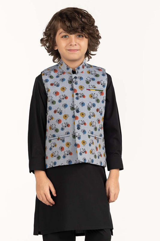 Grey Stylized Waist Coat KWC-PD23-006