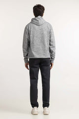 Grey Textured Fashion Pullover Hoodie MN-POH-WS23-007