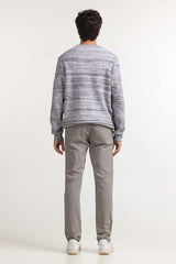 Grey Textured Fashion Sweater MN-SWT-WS23-083