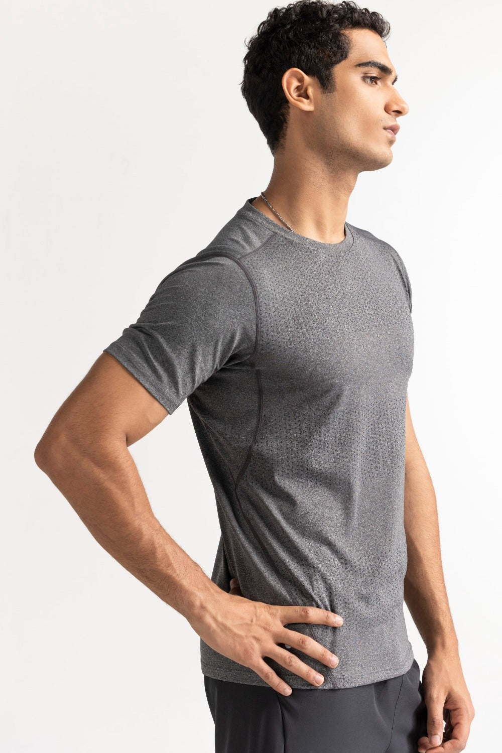 Grey Textured Tee AW-TS24-007
