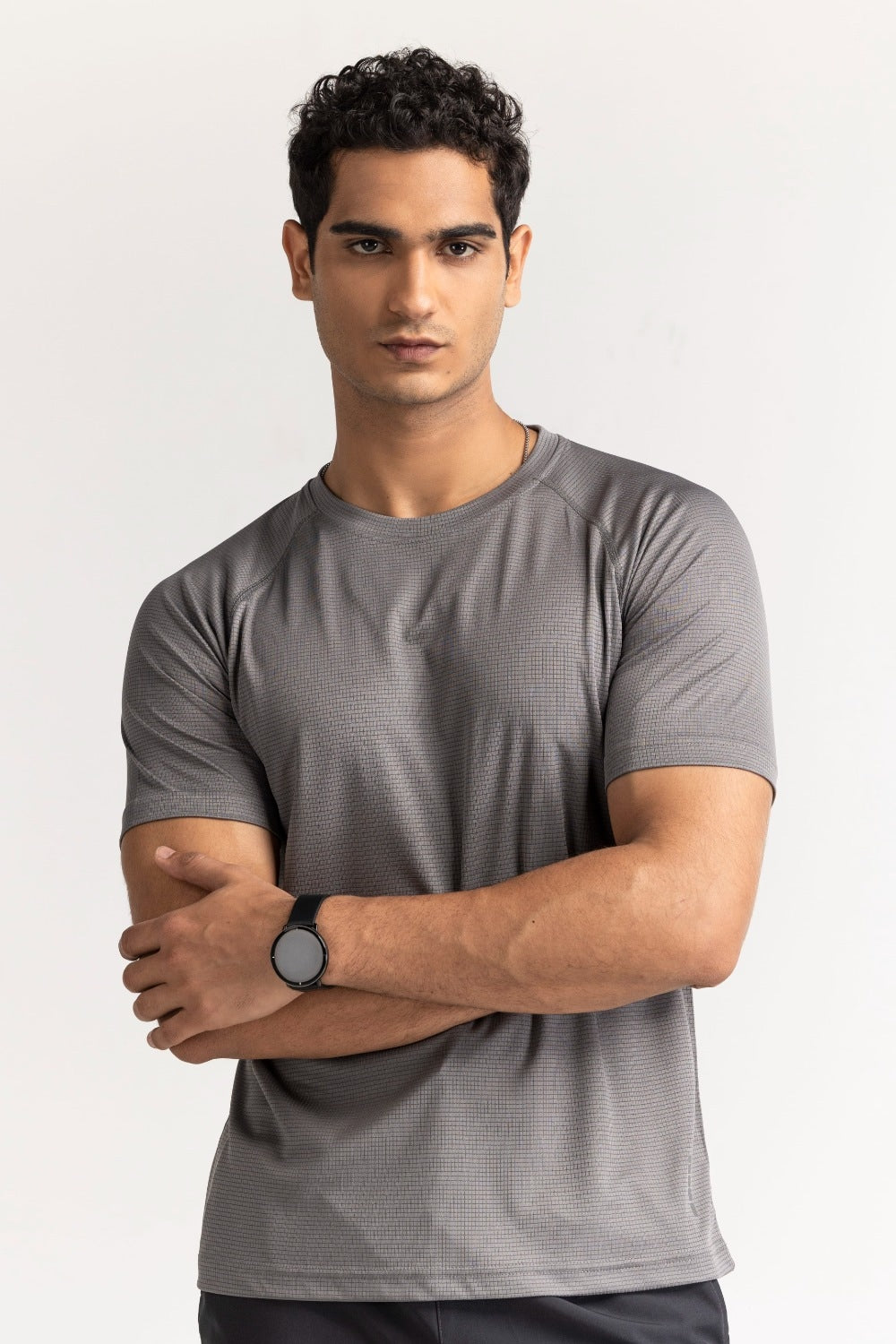 Grey Textured Tee AW-TS24-014