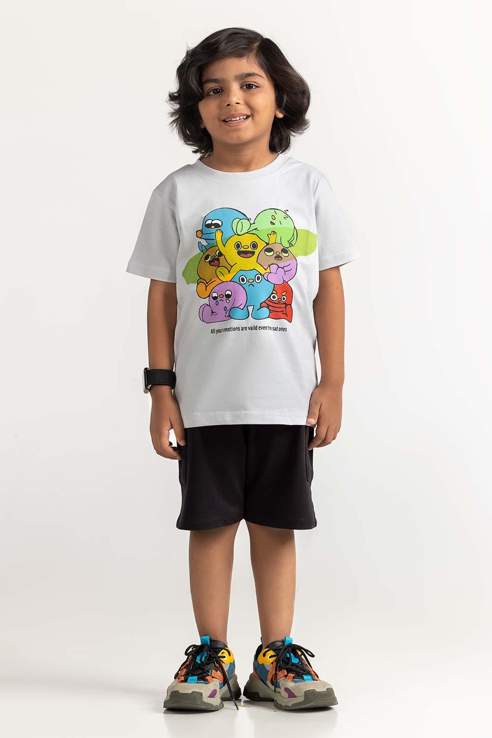 Grey Toddler Boy Knit Printed Tee TB-TS-SS24-012