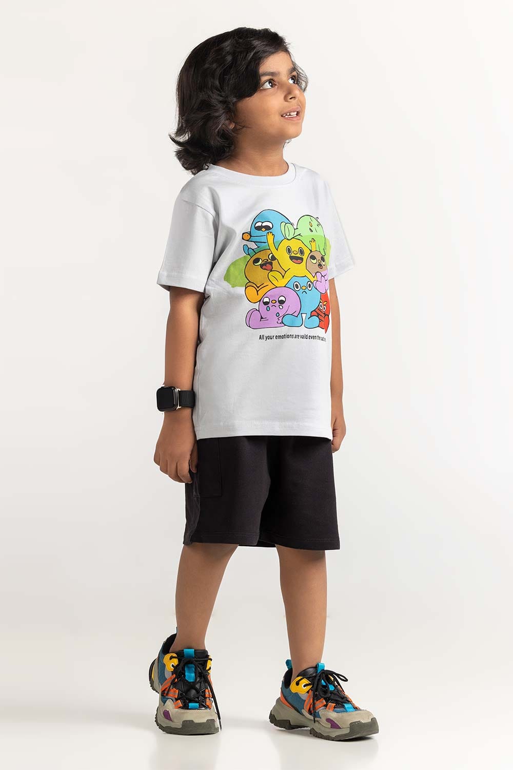 Grey Toddler Boy Knit Printed Tee TB-TS-SS24-012