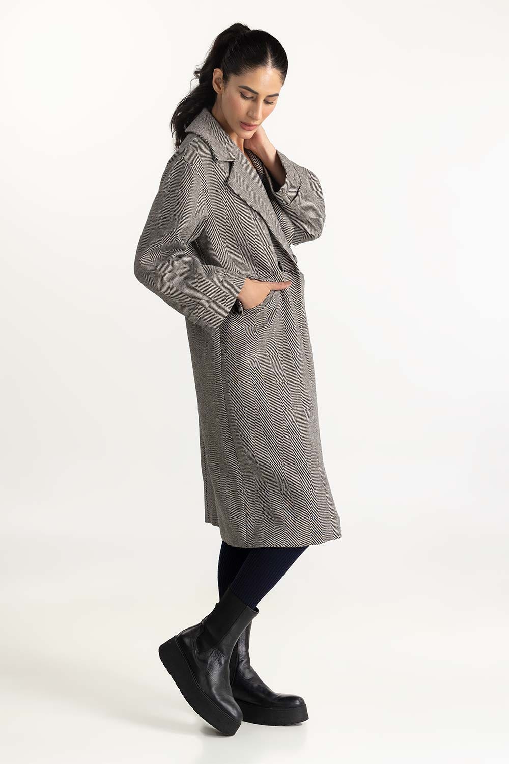 Tweed Long Coat 224-210-024