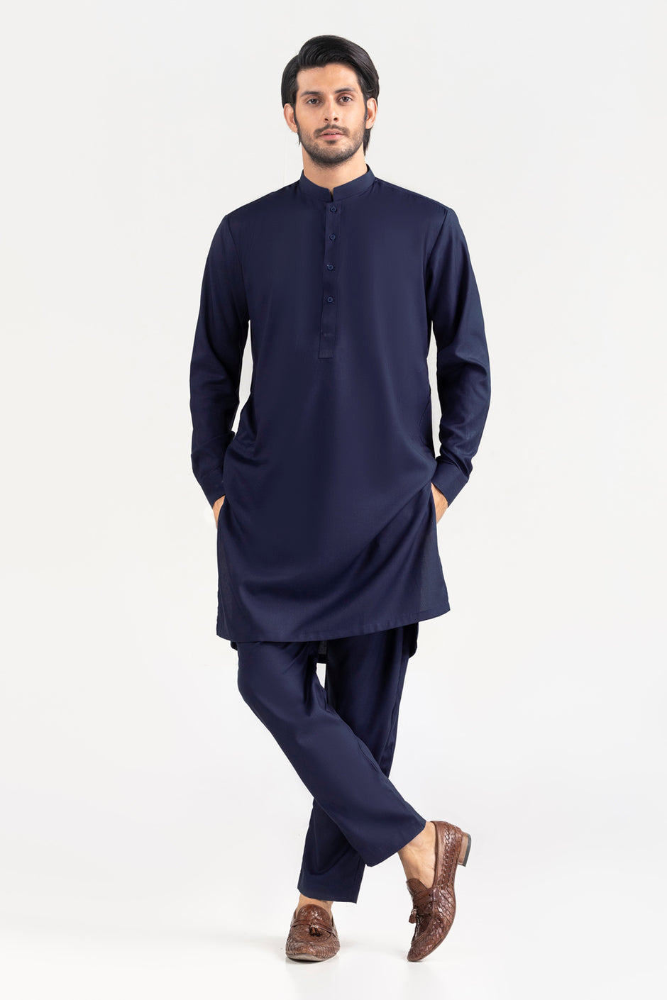 Gul 900 Indium Unstitched Fabric Blended-LF